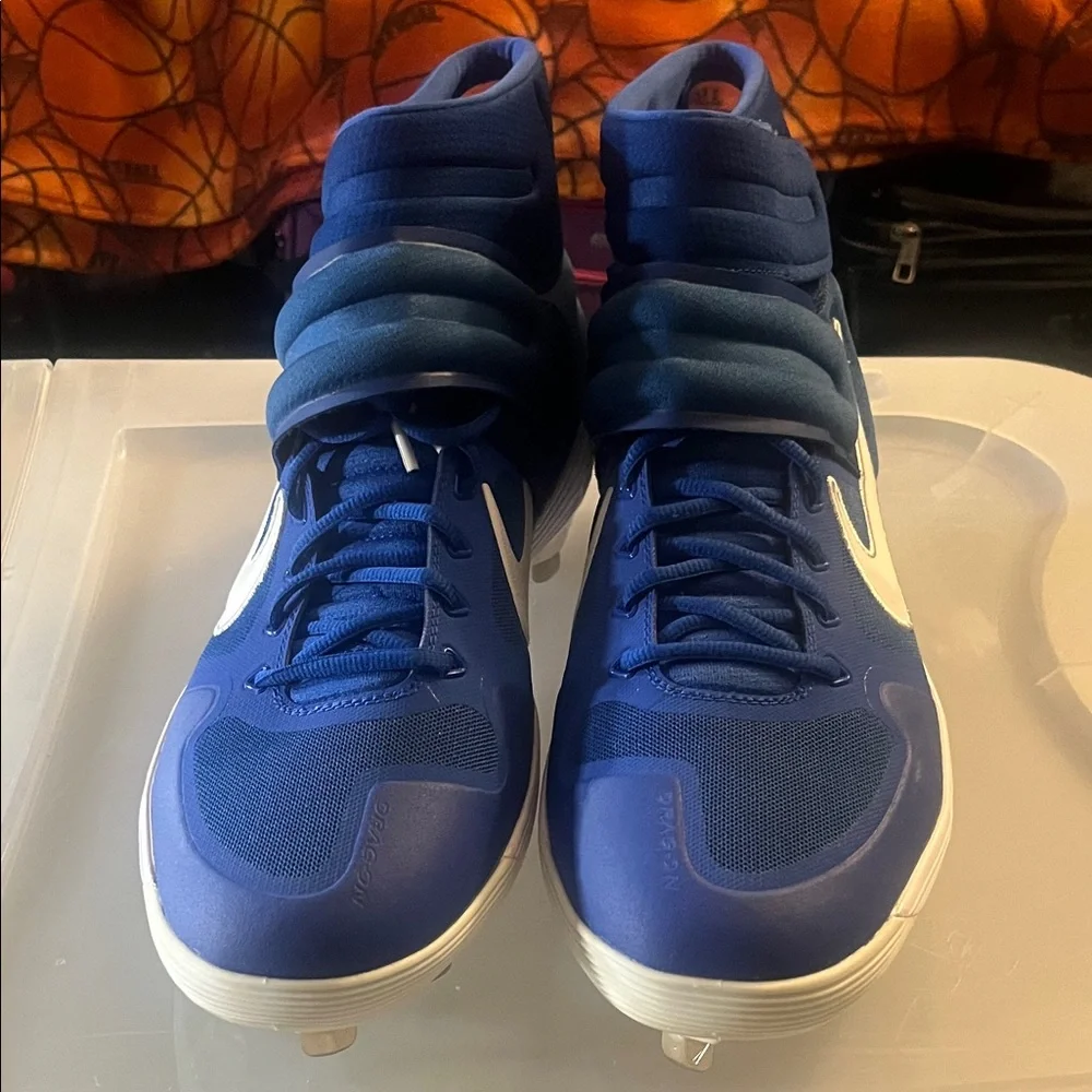 Nike Alpha Huarache elite 2 pro mid Blue baseball Cleats - Picture 2 of 6